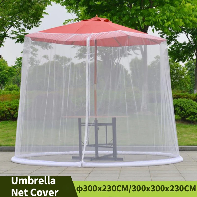 4 Types Umbrella Net Cover Courtyard Parasol Nets Cover Outdoor Garden Canopy Anti-mosquito Straight Rod Sunshade Cover