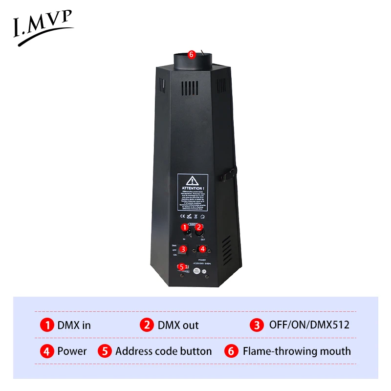 Недорогая и управляемая DMX машина для пламени 150 Вт Шестигранная пламенной струи