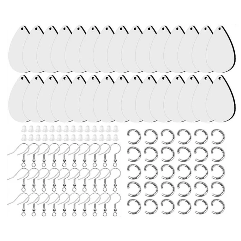 D0LC 30 шт. набор сублимационных пустых сережек с каплевидными крючками