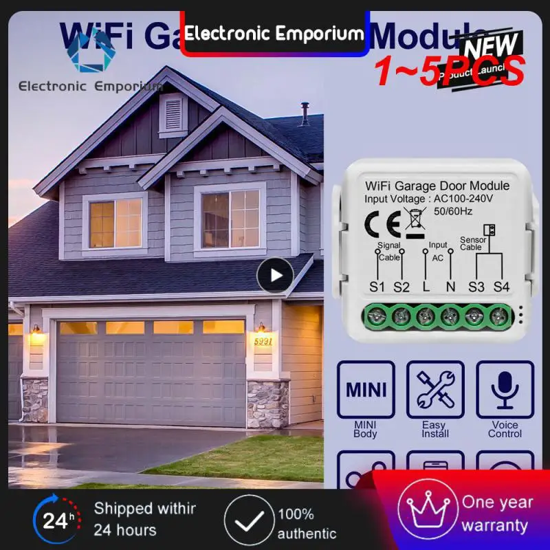 

Умный пульт управления для гаражных дверей Tuya, Wi-Fi контроллер с дистанционным управлением через приложение, работает с Alexa Google Home Assistant, Яндекс Алисы, 1 ~ 5 шт.