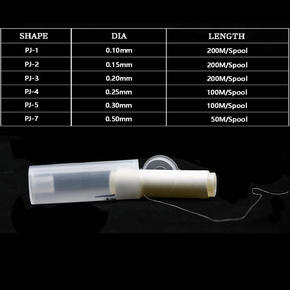 JYJ 1 pc High Tensile Bait Elastic Thread Invisible Rubber Polyester line for fishing tackle Accessories PJ1/2/3/4/5