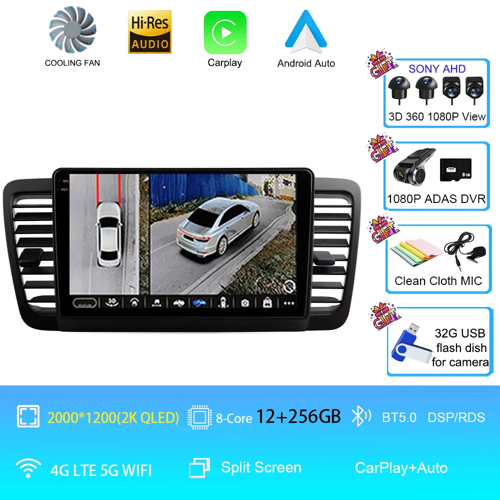 

Автомобильный радиоприемник Android 15 для Subaru Outback 3 Legacy 4 2003-2009, мультимедийный видеоплеер, навигационный стерео GPS, без 2din 2 din dvd