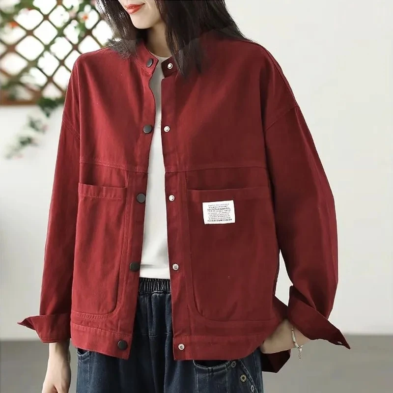 Женское короткое пальто осень 2024 новая мода свободное повседневное с большим