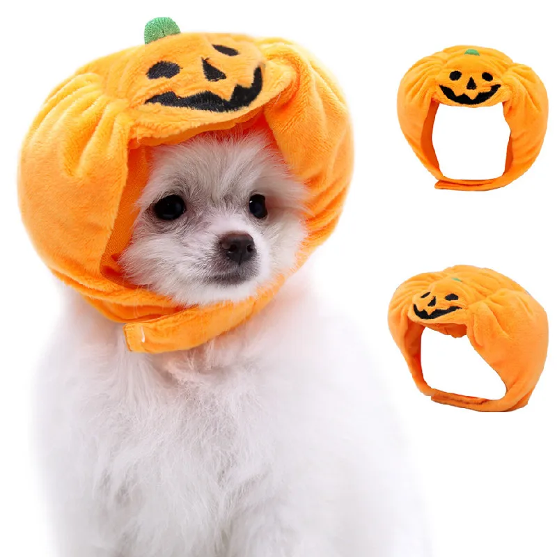 

Pet cat dog pumpkin hat halloween ghost festival headdress supplies small medium and large dog teddy fight