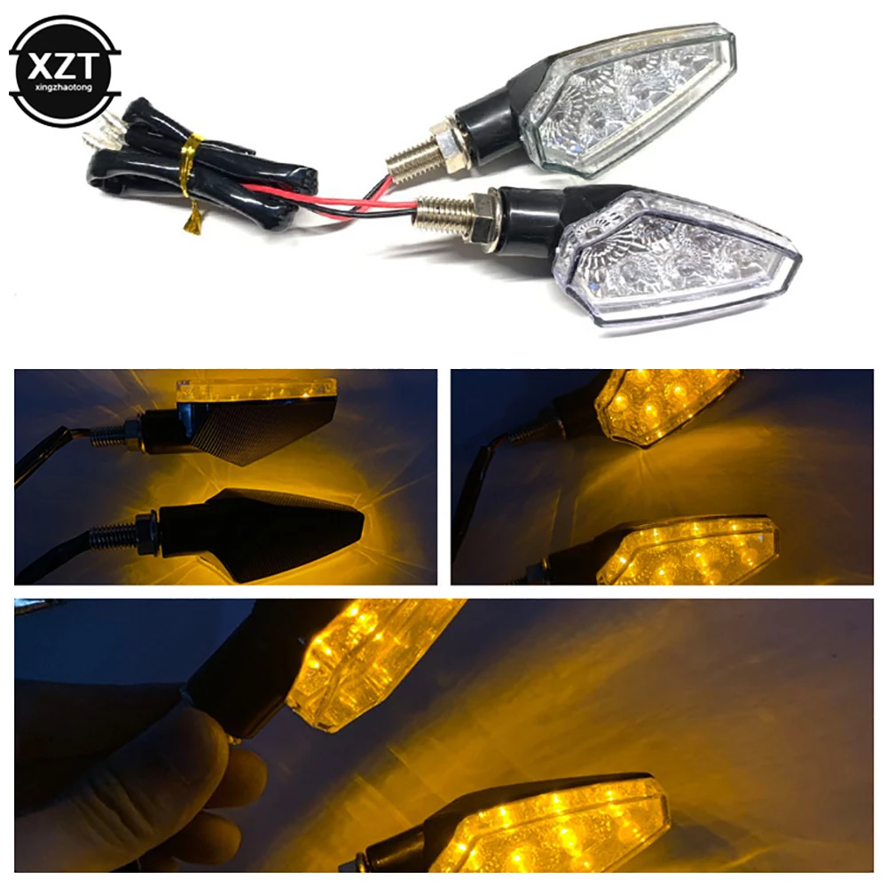 

2PCS Universal Motorcycle LED Turn Signal Light Amber Blinker Flashing Light 12V Motorbike Warning Indicator Lamp Accessories