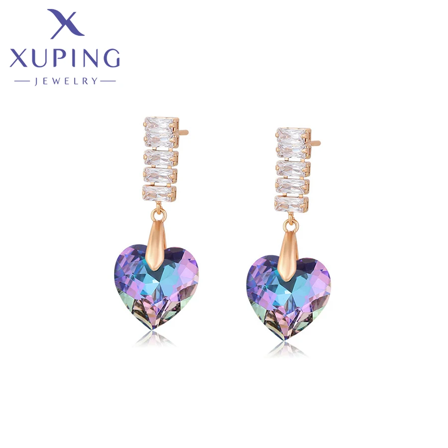 

Xuping Jewelry New Arrival Heart Romantic Fashion Women Crystals Drop Earrings Lovely Wedding Gift X000696821