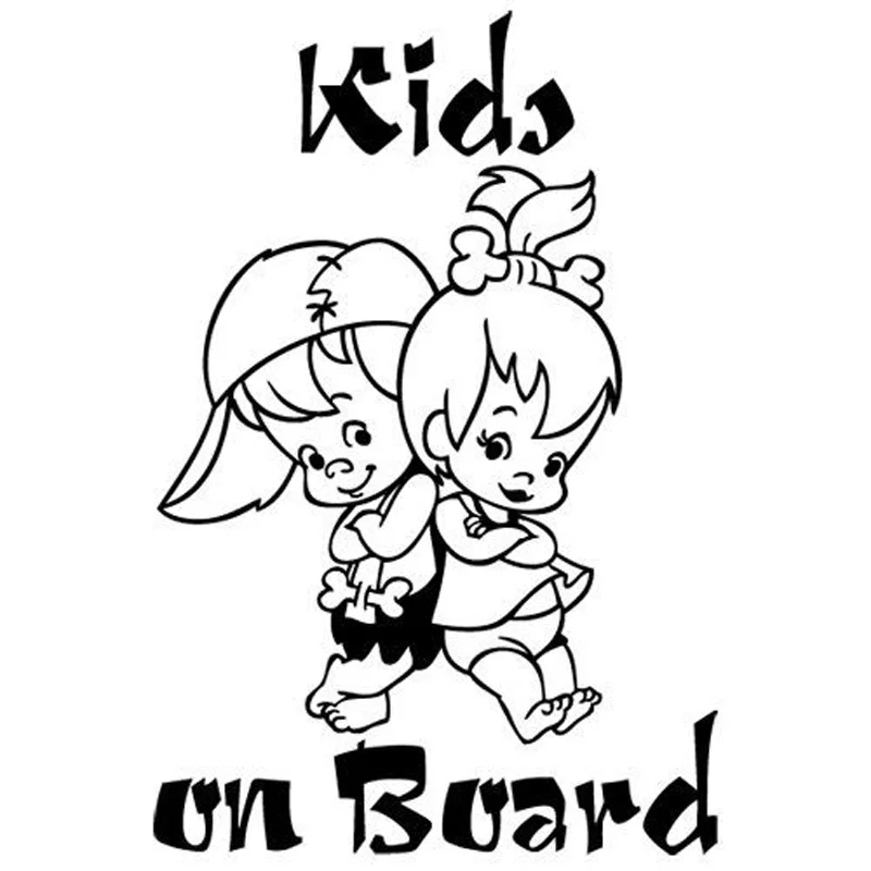 

Creative KIDS ON BOARD Cute Cartoon Warning Car Sticker Window Decoration Vinyl Waterproof Decal,19cm**12cm