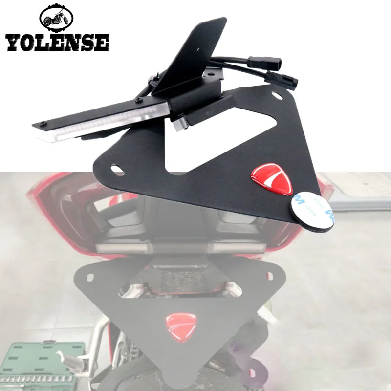 

For DUCATI Panigale V4 V4S Motorcycle Rear Tail Light Brake Turn Signals Integrated LED Lights License Plate Bracket