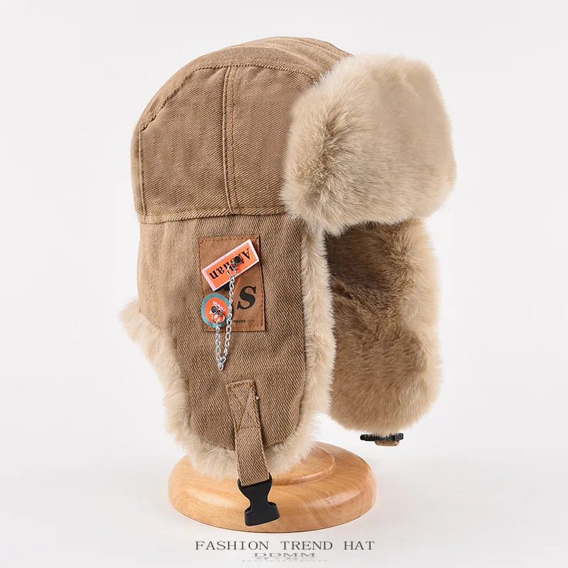 

2022 Pilot Winter Hat Outdoor Russian Hat Women's Fashion Hat 방한모자 Labeling Pilot Men's шапка ушанка Warm Bomber Trapper Ushanka