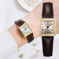 2022 new arrival classic square luxury quartz watch for womens leather fashion gift watch leather strap dropshipping