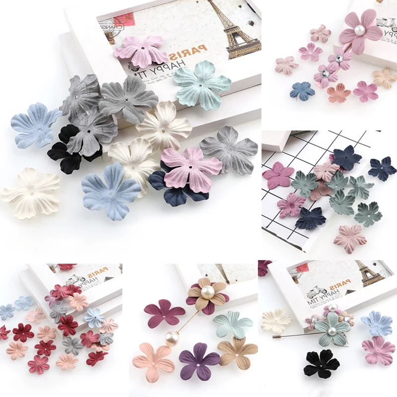 

Лепесток головной убор искусственный цветок 3D Цветы Ткань Цветы микрофибра тканевые украшения для волос тисненый зажим аксессуары «сделай...