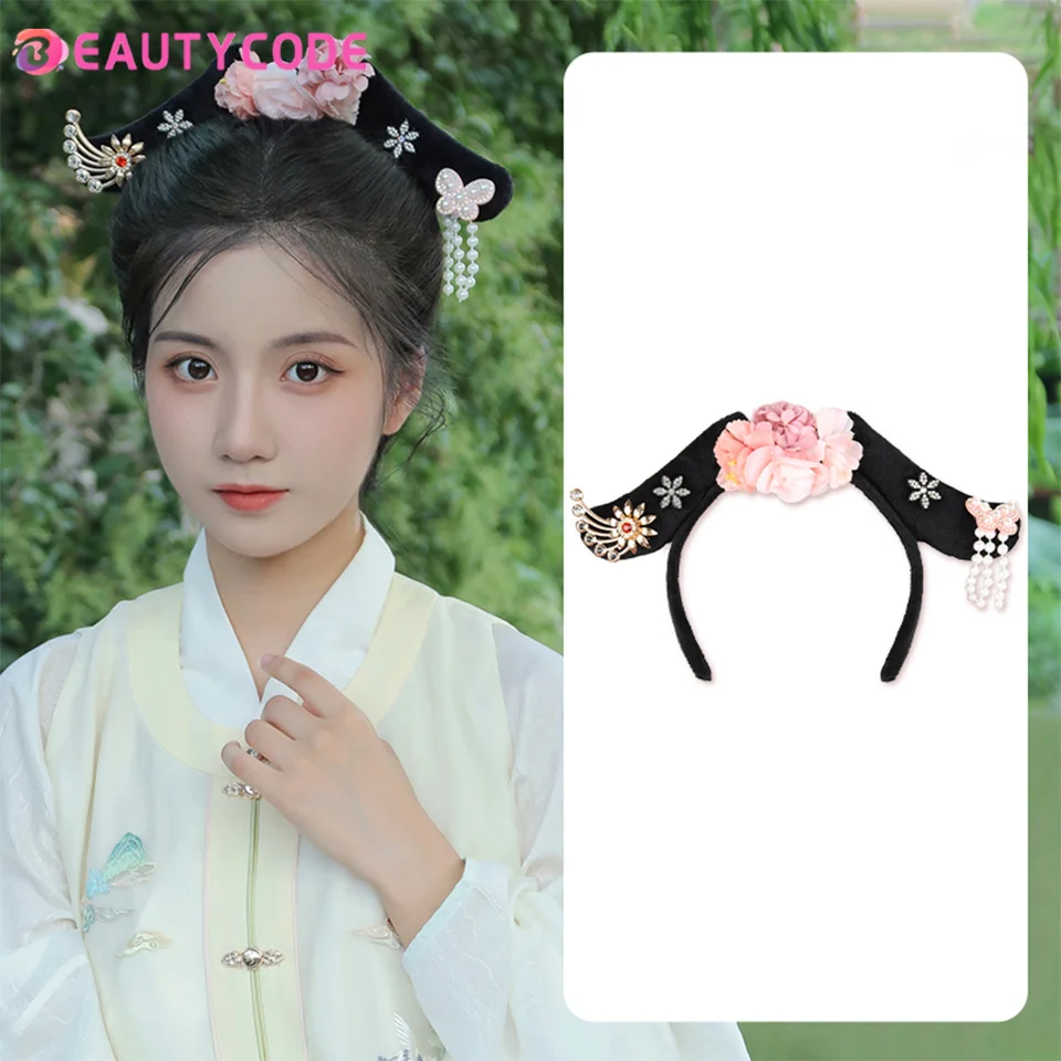 

Synthesis Hanfu Ancient Costume Wig Bag Lazy One-Piece Headband Ancient Style Concubine headStyle Headdress