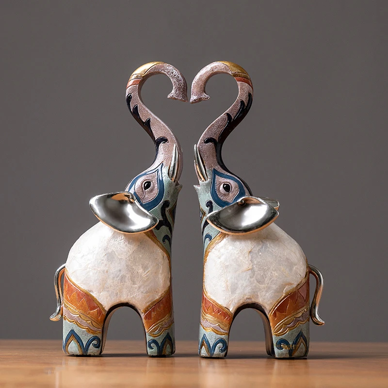 

Home Decoration Sculpture Modern Art Elephant Decoration Living Room Decoration Painted Statues Desk Decorative Accessories Gift