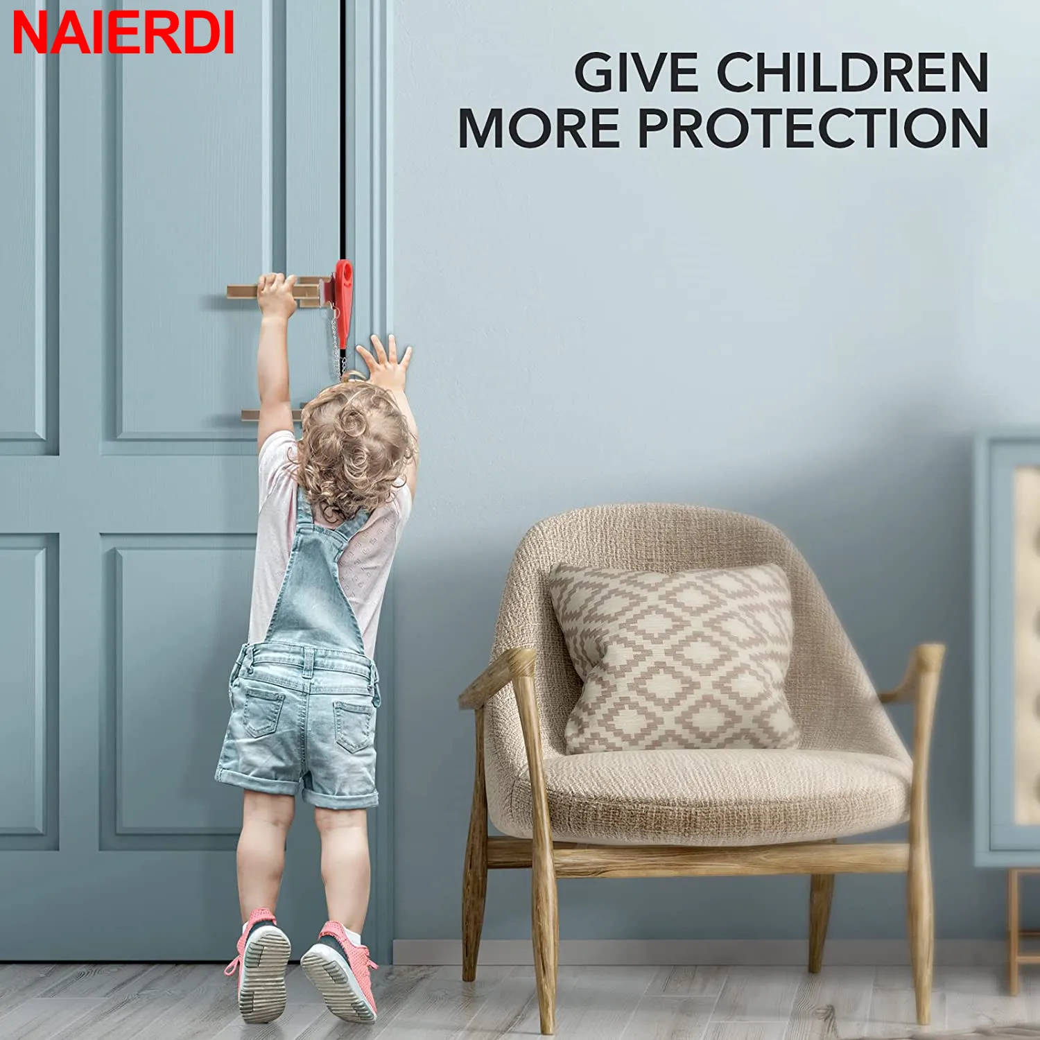 NAIERDI портативная дверная защелка металлический замок противокражный