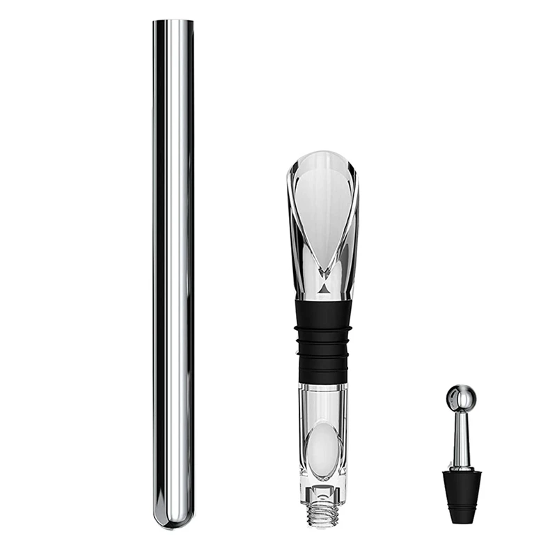 

Wine Cooling Stick With Pourer - Perfect Wine Accessory Gift For Wine Lovers I Wine Cooler Set For White Wine & Red Wine