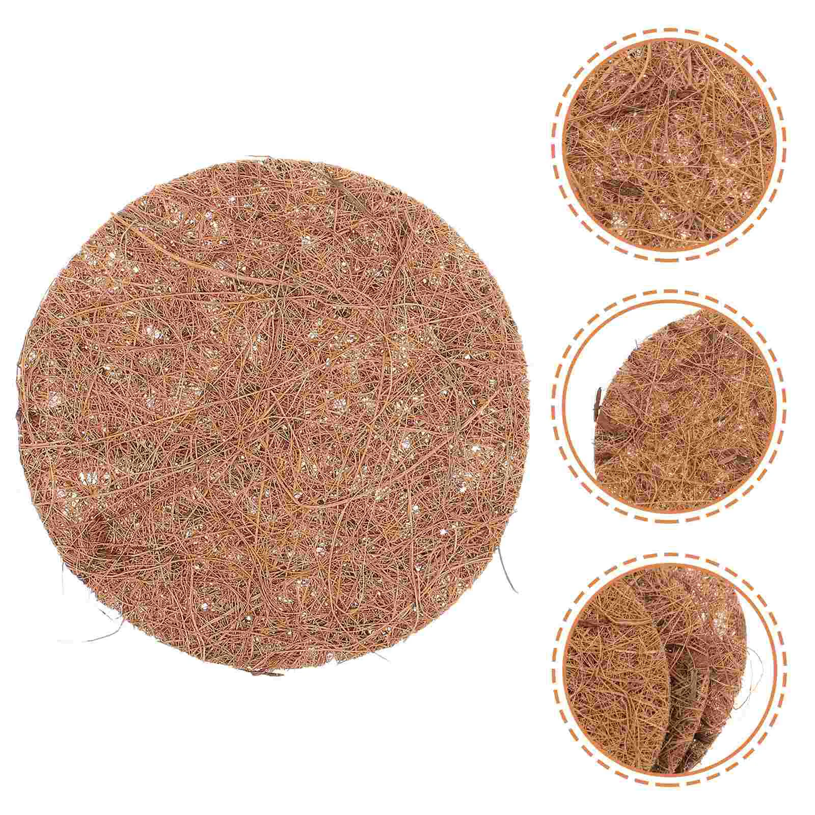 

12 Pcs Coconut Palm Mat Planters Plants Liners Gasket Basket Fiber Replacements Hanging Garden