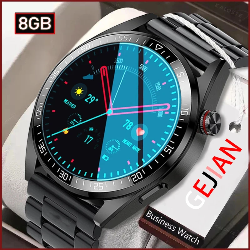 

2023 New 8G Memory 454*454 AMOLED Screen Smart Watch Always Display Bluetooth Call Local Music Smartwatch For Men TWS Earphones