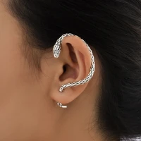 vintage snake ear cuffs earrings goth jewelry silver color personality punk stud earrings for women fashion accessories