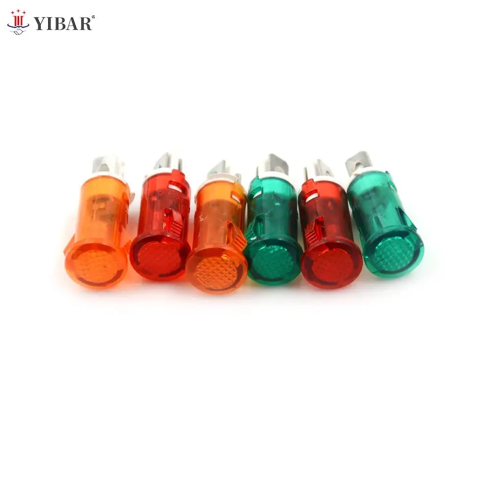 

10 Stuks 220V 110V 12V/24VDC Panel Mounting Neon Indicator Rood Groen Gele Lichten 10Mm MDX-11A Pilot Guiding Signal Lamp
