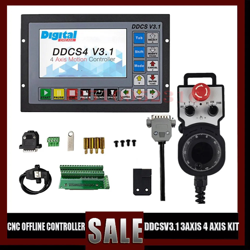 

ЧПУ-контроллер Ddcsv3.1, 3-осевая 4-осевая система управления движением, 500 кГц, G-код, автономное стандартное колесо Mpg