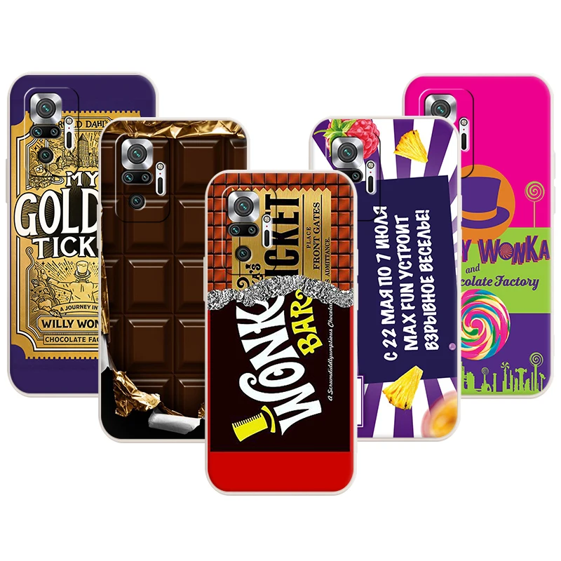 

Wonka Ticket Gold Chocolate Phone Case for Redmi Note 11 Pro 10 10S 9 8 8T K50 K40 9A 9C 9T 7 7A Liquid Silicone Back Cover Caso