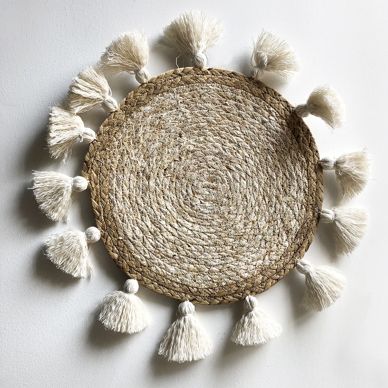 

Woven Decorative Wicker Wall Hanging Small Lace Boho Art Home Wall Hanging Decor, 12" Diameter…