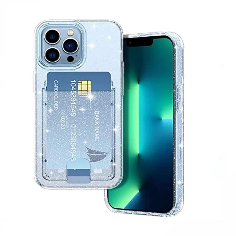 

Luxury Card Slot Holder Wallet Case For iPhone 13 14 Pro XR Max Shockproof Clear soft TPU Cover For iPhone