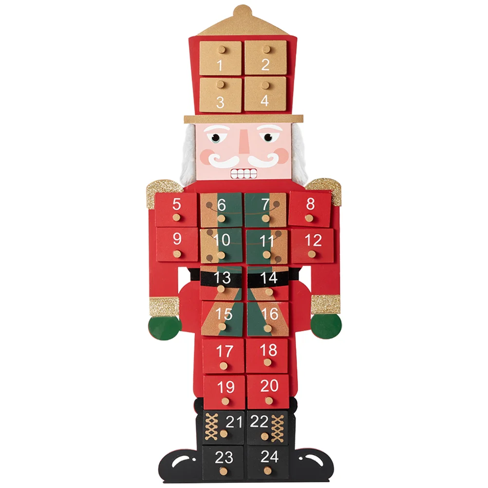 

Calendar Advent Countdown Christmasnutcracker Wooden Decor Holiday Drawer Decorationhome Fillabledaysdrawers Party Table