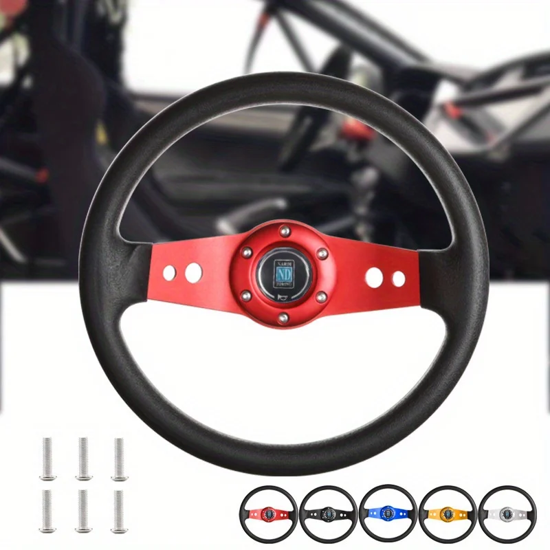 Универсальное гоночное рулевое колесо 13 дюймов кожаное