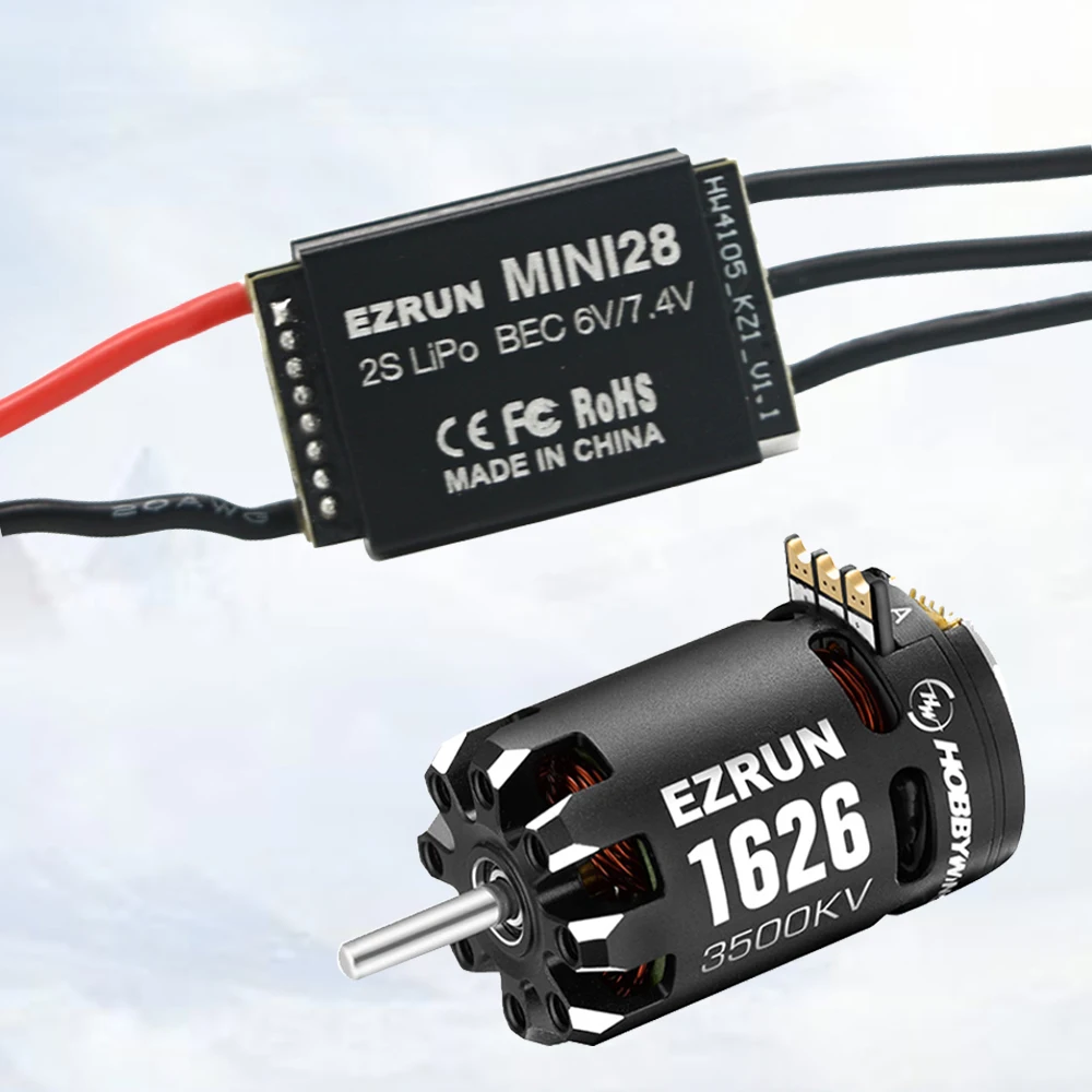 

Hobbywing EzRun 1626 SD Sensored Brushless Motor 3500 / 5000 / 6500KV use 30A ESC For 1/28 GL Racing