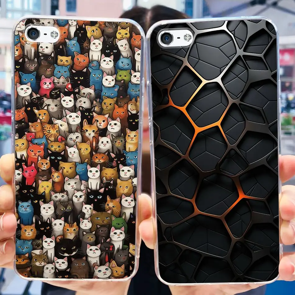 Чехол для iPhone 5 5s SE (2016) Модный чехол телефона с рисунком мягкая задняя крышка из