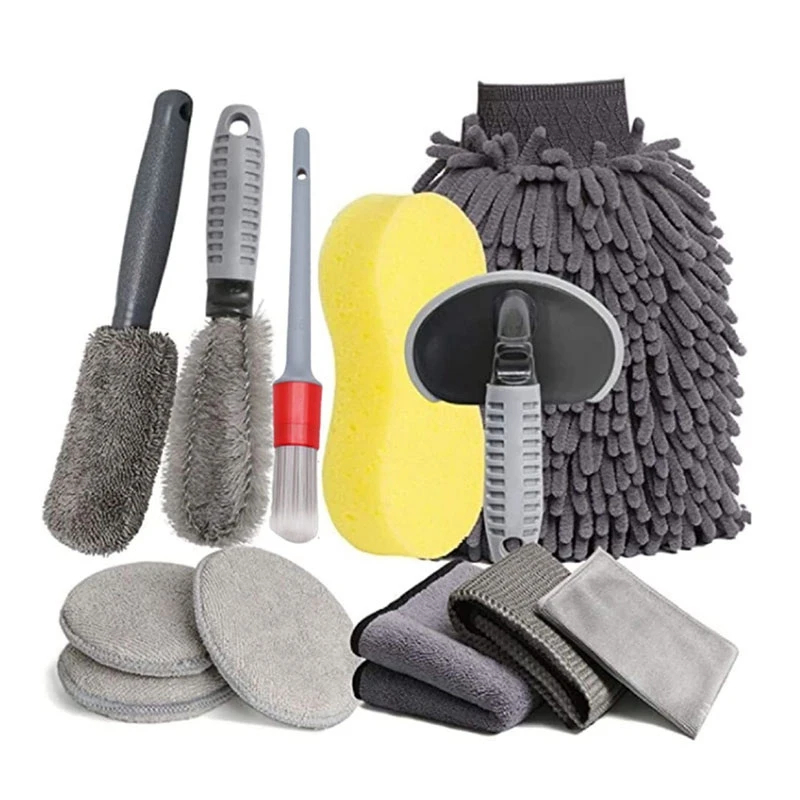 

AU04 -12Pcs Car Cleaning Tools Wheel Brush Car Towel Detailing Brush Car Wash Gloves Car Wash Sponge