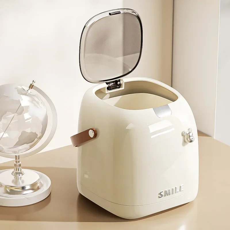 Роскошный Настольный мусорный бак Beishan 2L маленькая бумажная корзина с ручкой