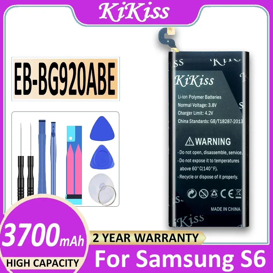 Аккумулятор KiKiss 3700 мАч для Samsung GALAXY S6 EB-BG920ABE G920F G920i G920A G920V G9200 G9208 G9209 Bateria