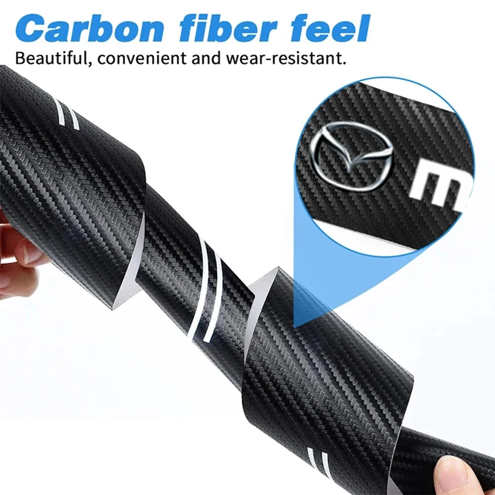 4 шт. защитные наклейки на пороги автомобиля из углеродного волокна для Mazda 3 CX3 CX4