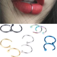 1pcs fake piering nose ring for women men fashion stainless steel non piercing ring body jewelry non pierced accessories 2022