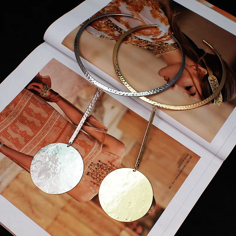 Женский комплект из колье и браслета металлическое в стиле панк массивное