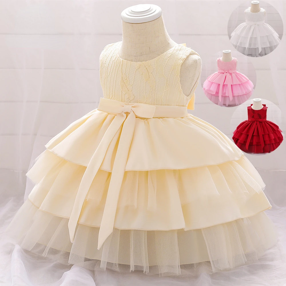 

Newborns Bridesmaid Embroidery Bow Dress for Kid Christmas Clothes Birthday Dress for Flower Girl Dress Party Wedding Vestidos