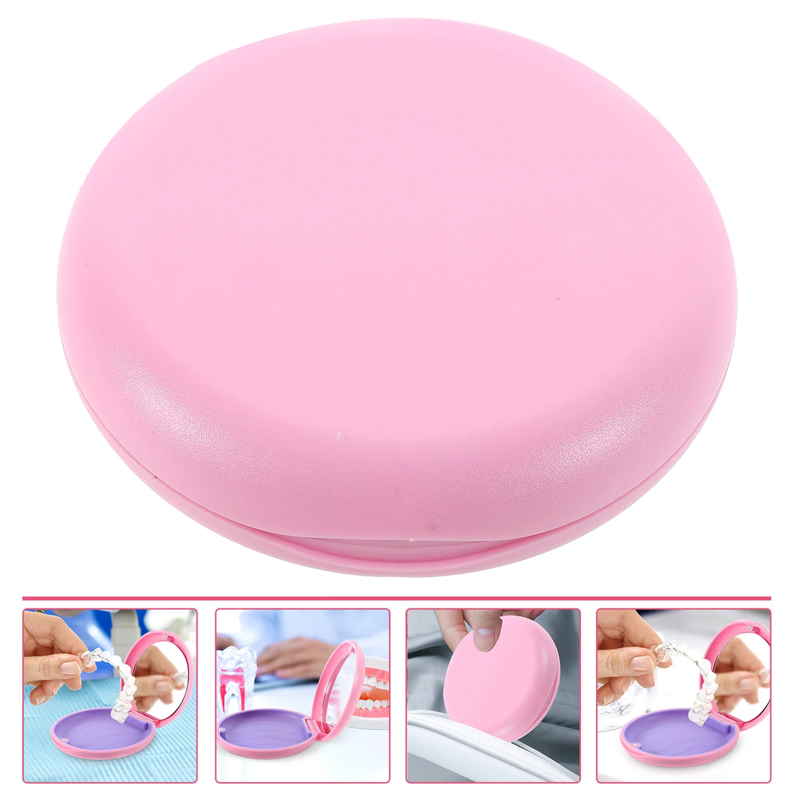 

Retainer Case Mirror Storage Container Holder Denture Magnetic Closure Fixed Box