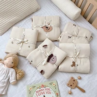 embroidered cotton waffle childrens blanket baby nap cover blanket newborn soft quilt