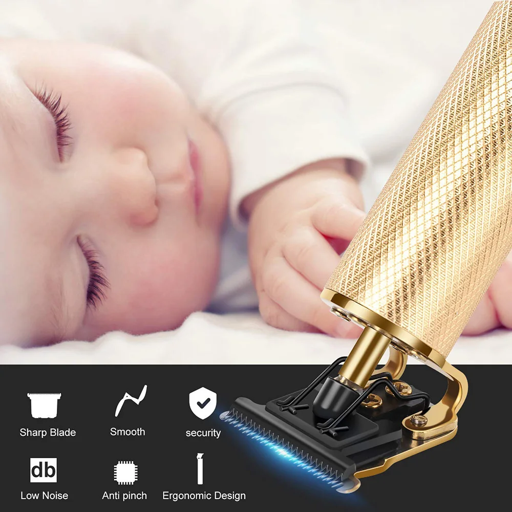 Электрический триммер для волос с USB-зарядкой T9 Clippers без проводов для бритья лысой головы машинка для стрижки мужчин парикмахерского.