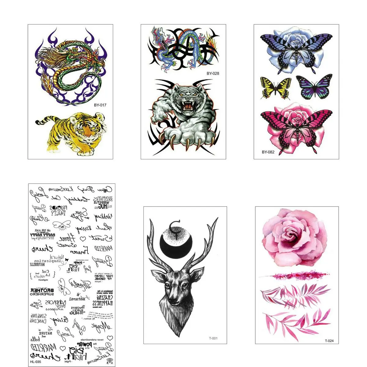 

6PCS/Lot Tatoo Waterproof Body Tattoo For Kids Sticker Men Stickers Man Temporaria Temporary Tatu Fake Tatto Hand Tattos Paper
