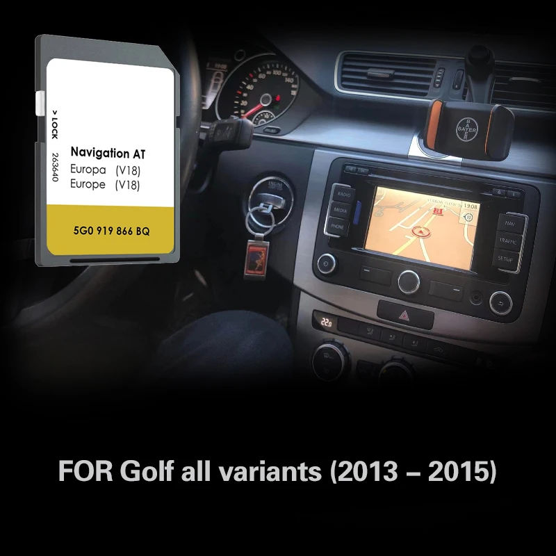

AT V18 Suitable For VW Golf all variants (2013 - 2015) Gps Map Karte Sat NAV 16GB Naving SD GPS Card Europe Germany Spain