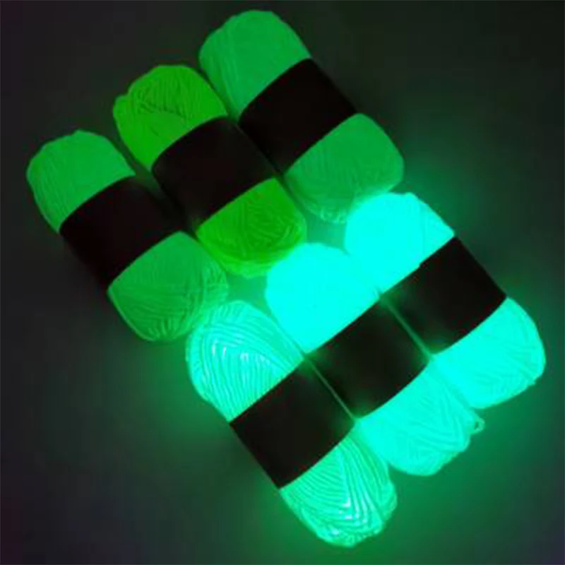 

50g Novel Functional Yarn Glow in the Dark Polyester Luminous Chunky Yarn 2mm for DIY Hand Knitting Carpet Sweater Hat