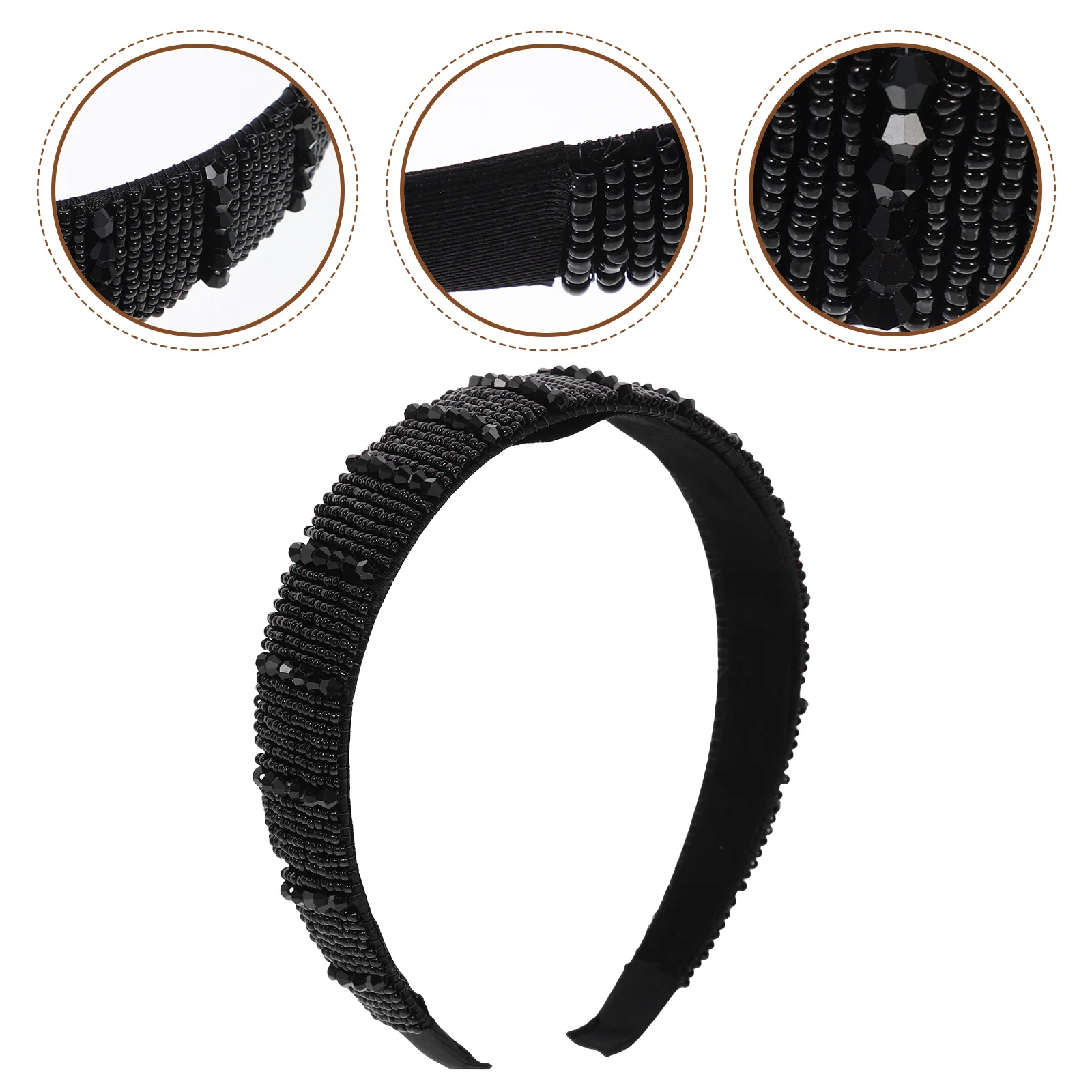 

Rhinestone Headband Fashionable Wide Hair Hoops Beaded Bling HairBand Hair Accessories for