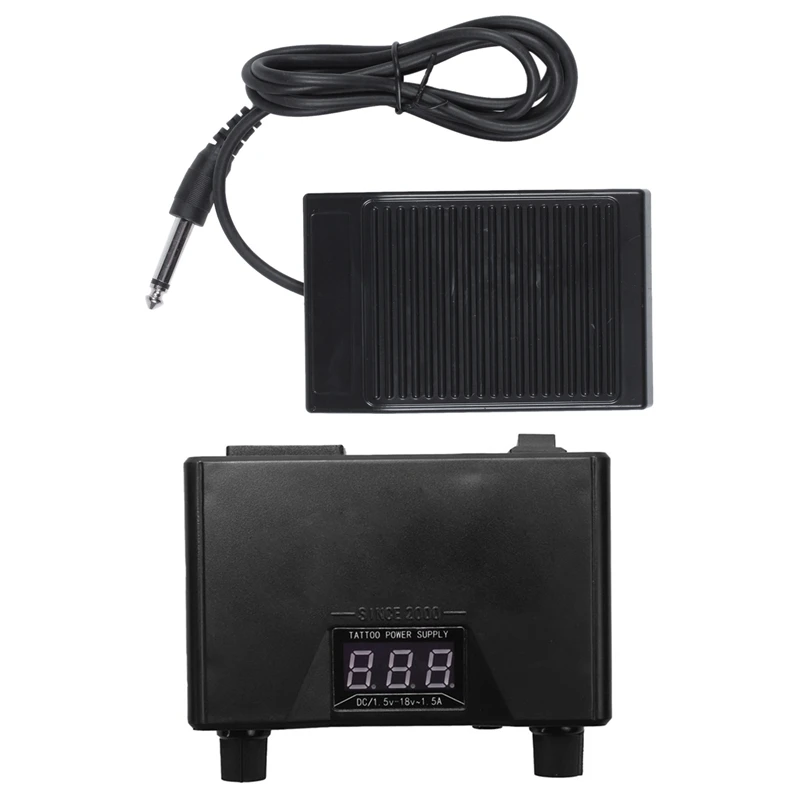 

1 Pcs Foot Switch Pedal For Power Supply Tattoo Machine & 1 Pcs Double Led Display Tattoo Power Supply Permanent Makeup
