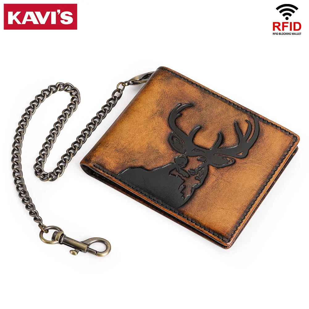 Мужской Кошелек Из Натуральной Кожи С Карманом Для Монет Защита От RFID Железная