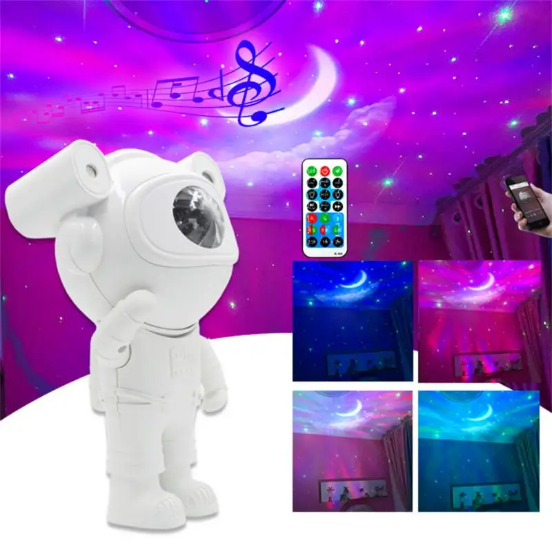 

Astronaut Projectors Led Night Lights Galaxy Starry Sky Moon Ceiling Projection Lamps With Remote Bedroom Decoration Lighting