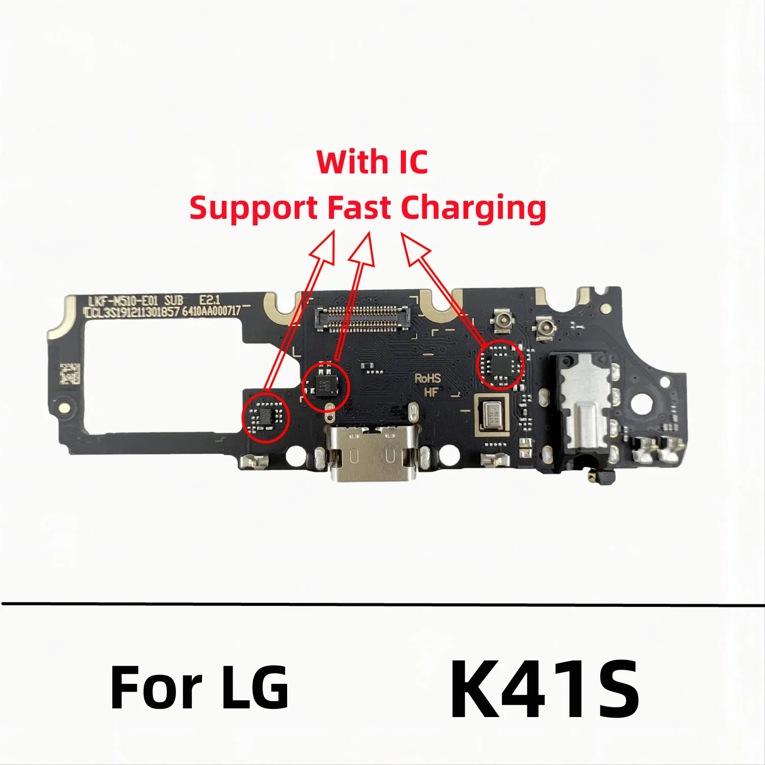10 шт./партия USB-разъём для зарядки LG K8 Plus K22 K41S K42 K51 K50S K51S K52 K61