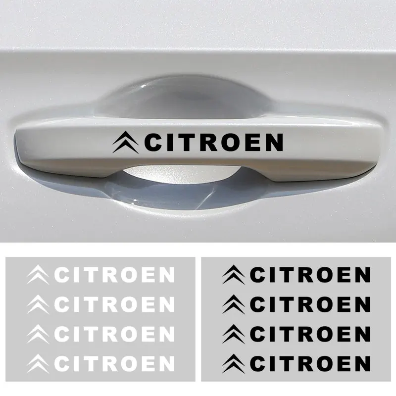 

4pcs Car Door Handle Sticker Transparent Logo Sticker For Citroen C1 C3 C4 C5 C6 C-ELYSEE VTS Picasso Cross Cactus C4L DS3 DS5